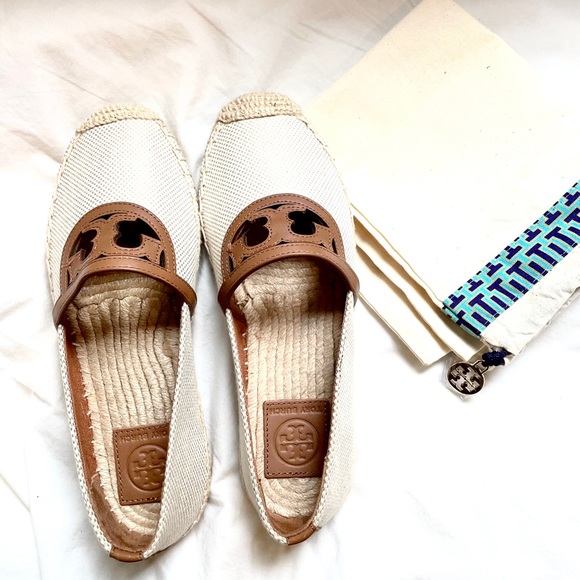 New Tory Burch Sidney Canvas Espadrilles Flats Size 6 - Picture 8 of 9